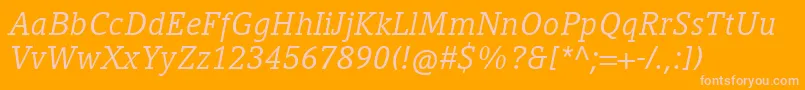 CompatilLetterLtComItalic Font – Pink Fonts on Orange Background