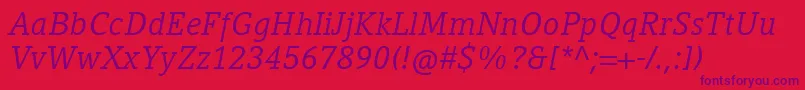 CompatilLetterLtComItalic Font – Purple Fonts on Red Background