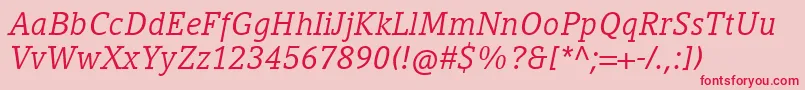 CompatilLetterLtComItalic Font – Red Fonts on Pink Background