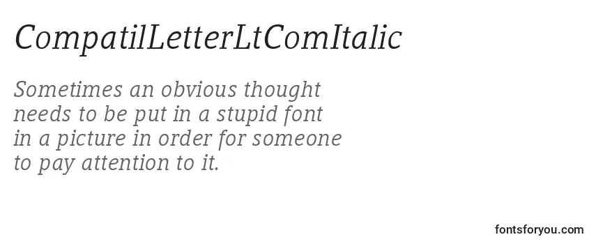 Review of the CompatilLetterLtComItalic Font