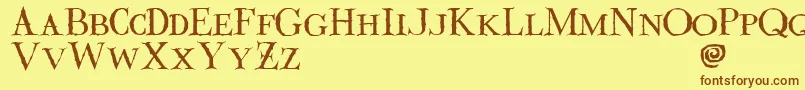 Valdemar-Schriftart – Braune Schriften auf gelbem Hintergrund
