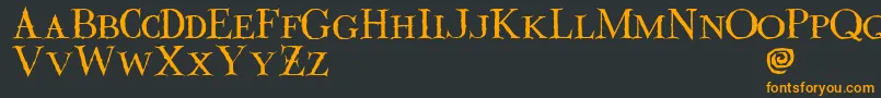 フォントValdemar – 黒い背景にオレンジの文字