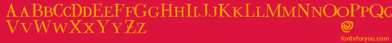 Valdemar-Schriftart – Orangefarbene Schriften auf rotem Hintergrund