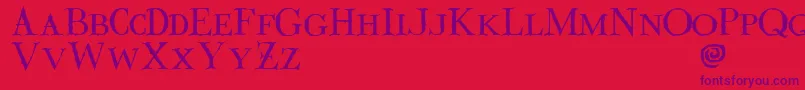Valdemar-Schriftart – Violette Schriften auf rotem Hintergrund