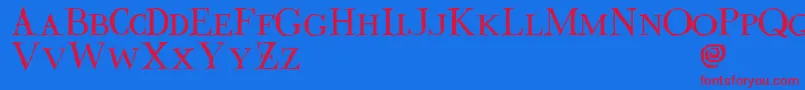 Valdemar-Schriftart – Rote Schriften auf blauem Hintergrund