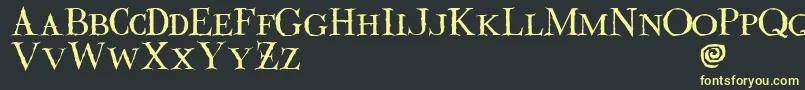 フォントValdemar – 黒い背景に黄色の文字