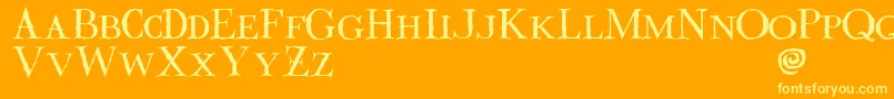 フォントValdemar – オレンジの背景に黄色の文字