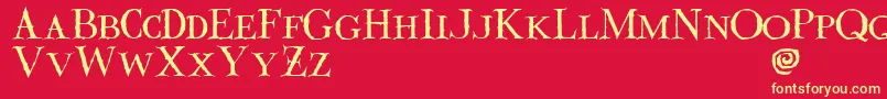 Valdemar Font – Yellow Fonts on Red Background