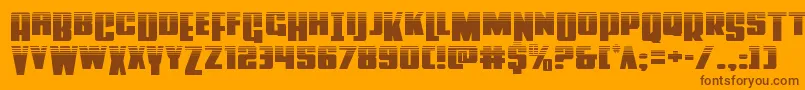 Powerlordhalf Font – Brown Fonts on Orange Background