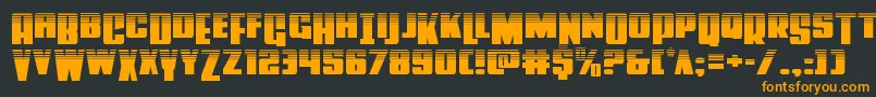 Powerlordhalf Font – Orange Fonts on Black Background