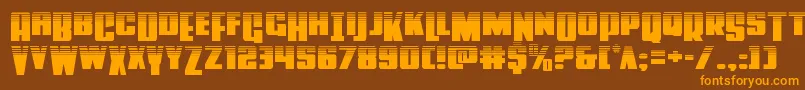 Powerlordhalf Font – Orange Fonts on Brown Background