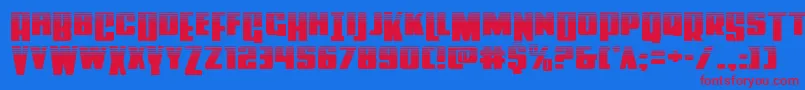 Powerlordhalf Font – Red Fonts on Blue Background