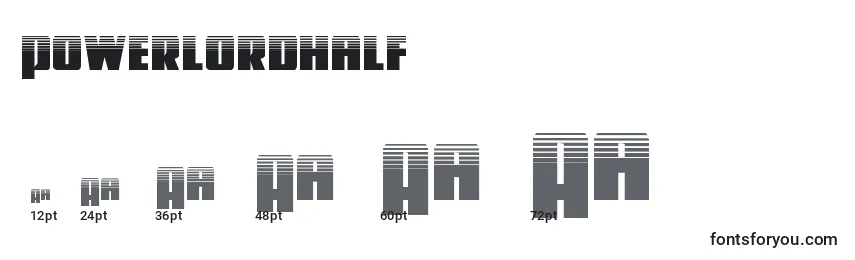 Powerlordhalf Font Sizes