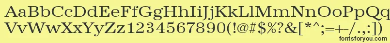 Urwantiquatextwid Font – Black Fonts on Yellow Background