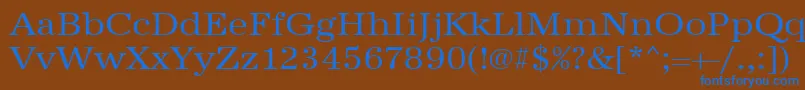 Urwantiquatextwid Font – Blue Fonts on Brown Background