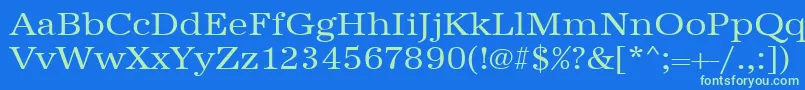 Urwantiquatextwid Font – Green Fonts on Blue Background