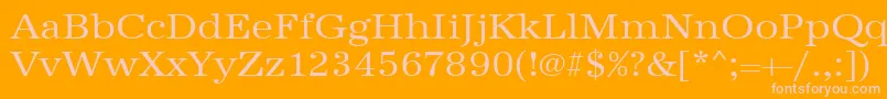 Urwantiquatextwid Font – Pink Fonts on Orange Background