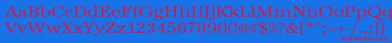 Urwantiquatextwid Font – Red Fonts on Blue Background