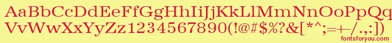 Urwantiquatextwid Font – Red Fonts on Yellow Background