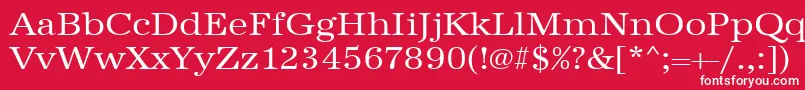 フォントUrwantiquatextwid – 赤い背景に白い文字