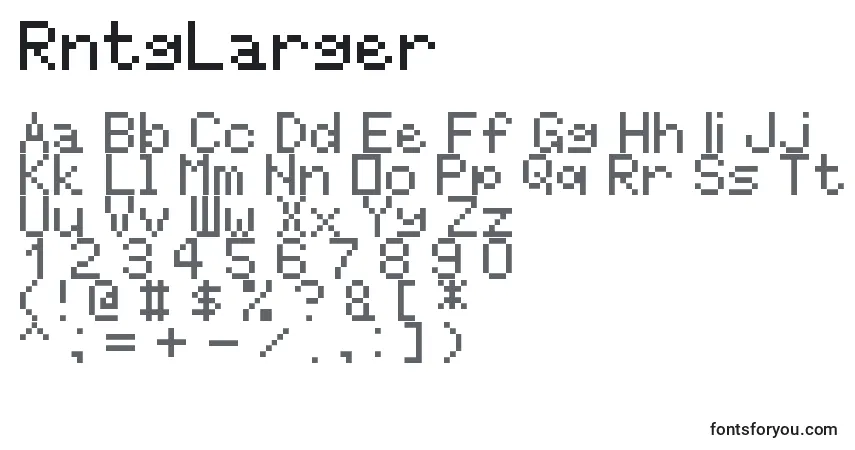 RntgLarger-fontti – aakkoset, numerot, erikoismerkit