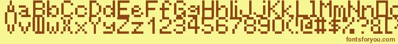 RntgLarger Font – Brown Fonts on Yellow Background
