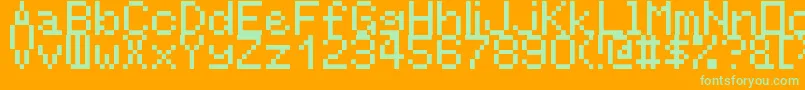RntgLarger Font – Green Fonts on Orange Background