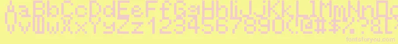 RntgLarger-Schriftart – Rosa Schriften auf gelbem Hintergrund