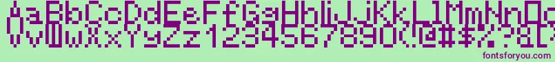 Шрифт RntgLarger – фиолетовые шрифты на зелёном фоне