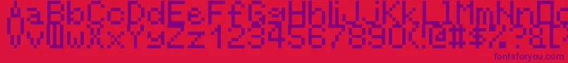 RntgLarger-Schriftart – Violette Schriften auf rotem Hintergrund
