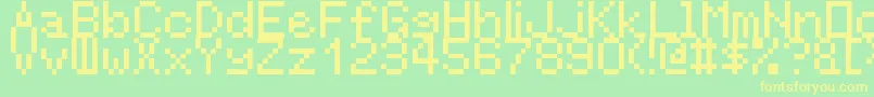 Шрифт RntgLarger – жёлтые шрифты на зелёном фоне