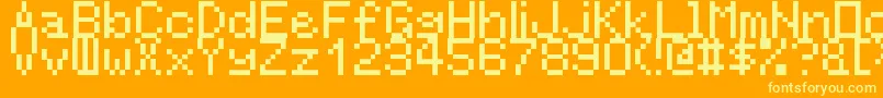Fonte RntgLarger – fontes amarelas em um fundo laranja