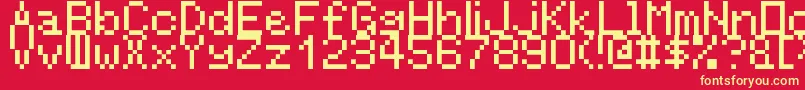 RntgLarger Font – Yellow Fonts on Red Background