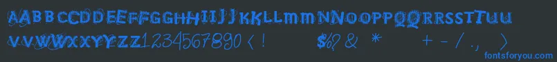 Vtksnosignal Font – Blue Fonts on Black Background