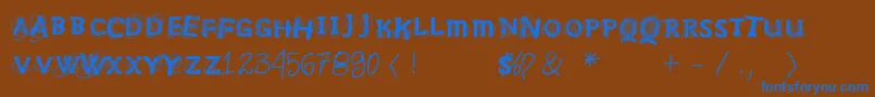 Vtksnosignal Font – Blue Fonts on Brown Background