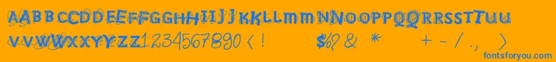 Fonte Vtksnosignal – fontes azuis em um fundo laranja