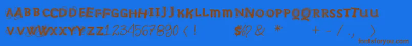 Czcionka Vtksnosignal – brązowe czcionki na niebieskim tle