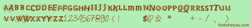 Vtksnosignal Font – Brown Fonts on Green Background