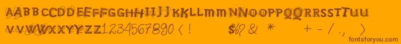 フォントVtksnosignal – オレンジの背景に茶色のフォント