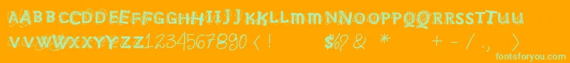 Vtksnosignal Font – Green Fonts on Orange Background