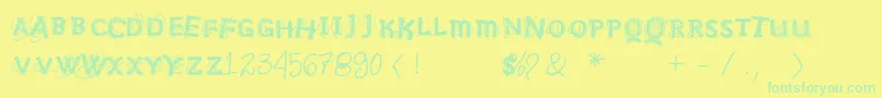 Vtksnosignal Font – Green Fonts on Yellow Background