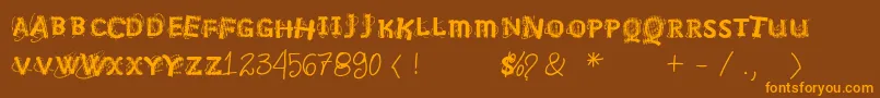 Vtksnosignal Font – Orange Fonts on Brown Background