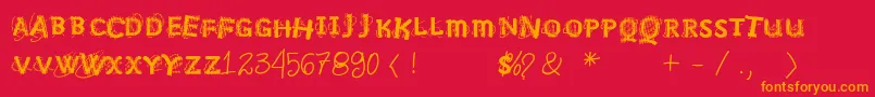 Vtksnosignal Font – Orange Fonts on Red Background