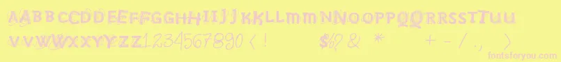 Vtksnosignal Font – Pink Fonts on Yellow Background