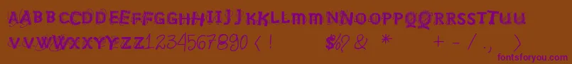 Vtksnosignal Font – Purple Fonts on Brown Background