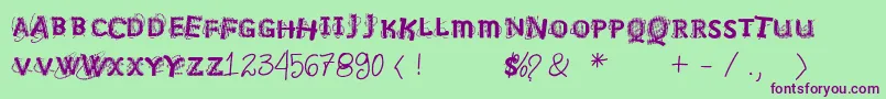 Vtksnosignal Font – Purple Fonts on Green Background