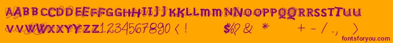 Vtksnosignal Font – Purple Fonts on Orange Background