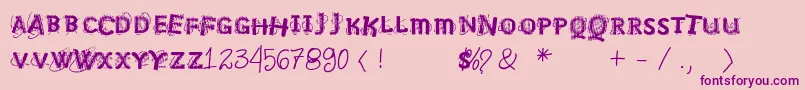 Vtksnosignal Font – Purple Fonts on Pink Background