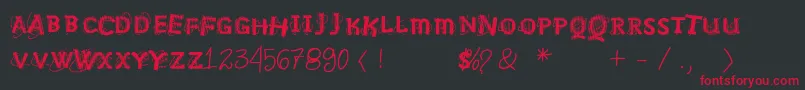 Vtksnosignal Font – Red Fonts on Black Background