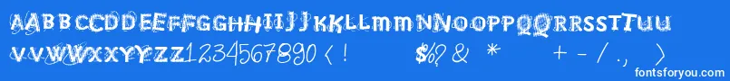 Шрифт Vtksnosignal – белые шрифты на синем фоне
